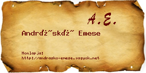 Andráskó Emese névjegykártya