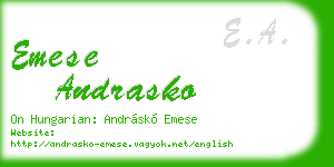 emese andrasko business card