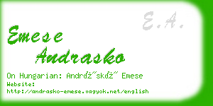 emese andrasko business card